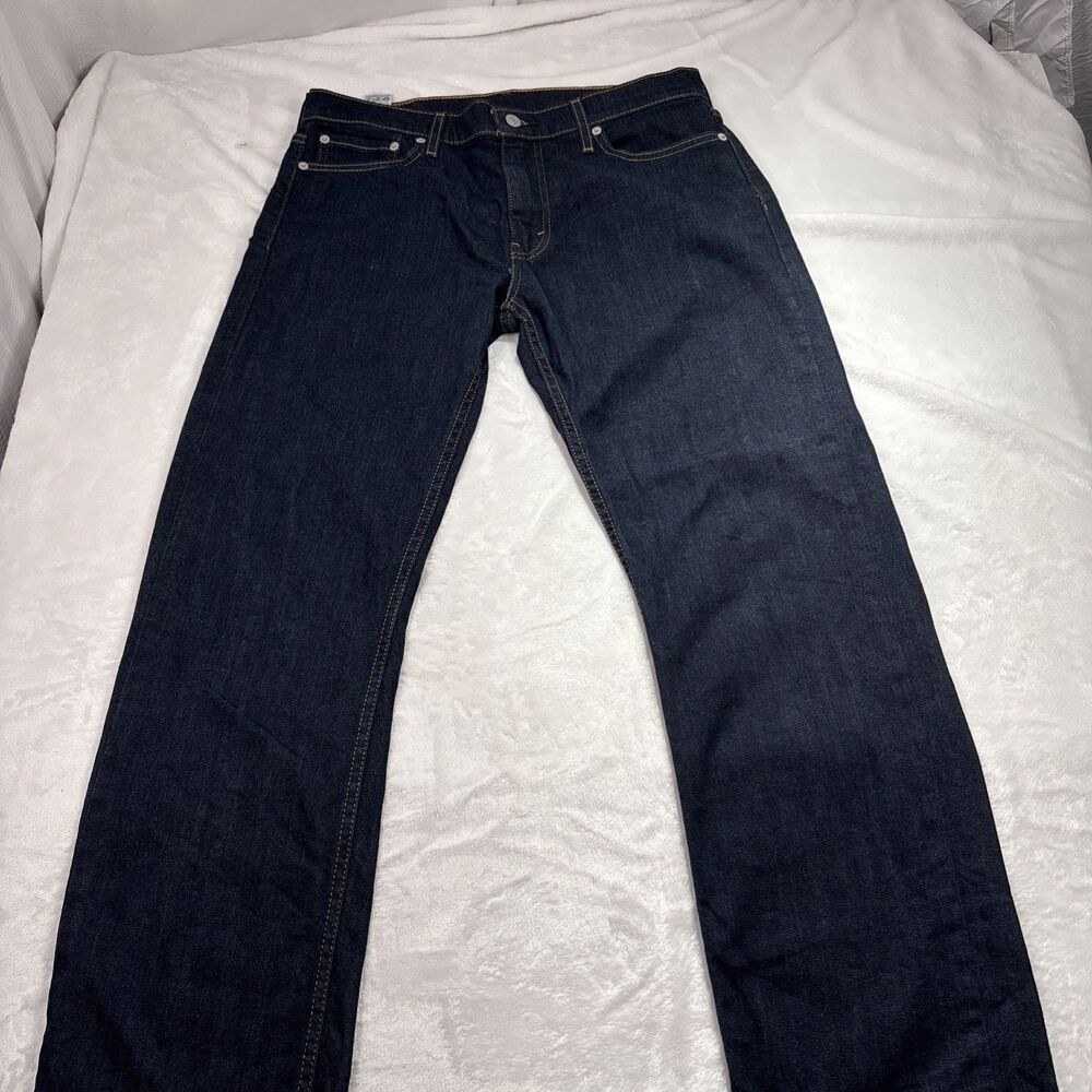 Levi’s 513 Men’s Denim Jeans 33x32 Blue Dark Circle R Tag Slim Straight Pants - Picture 4 of 10